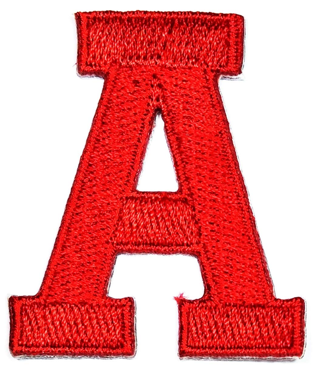 PARITA Alphabet Letters A to Z Patch 2 INCH. Red Letter A Patch